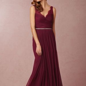 Bhldn Bridesmaid dress in black cherry